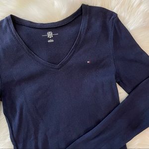 Tommy Hilfiger Dark Blue V-Neck Sweater